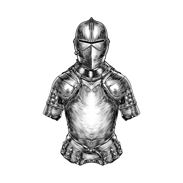 Chivalry in Steel: Medieval Knight Armor by Holymayo Tee