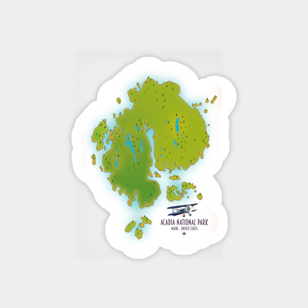 Acadia national park Map Magnet by nickemporium1