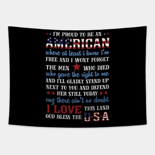 American map and Flag, 4th of July, happy independence day God Bless America Tapestry