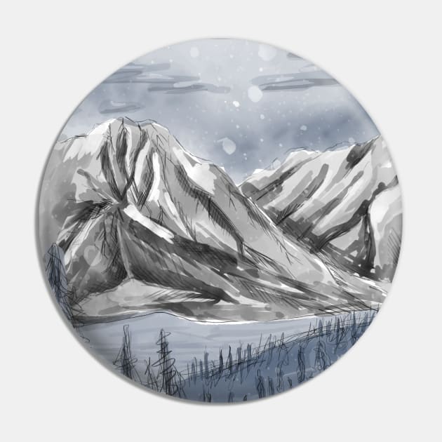 Snowflake mountain winter wonderland Pin by AnnaEleCreate