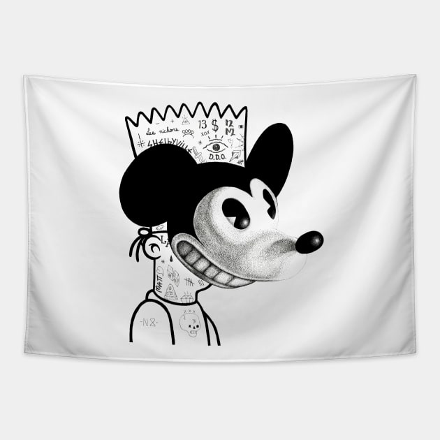 BANDIT B&W Tapestry by Peter Ricq