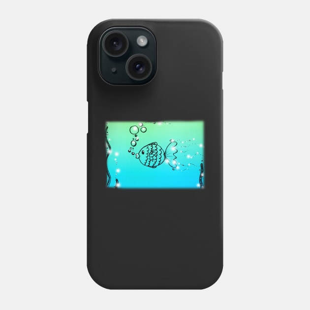 Fish Underwater Doodle Phone Case by 1Redbublppasswo