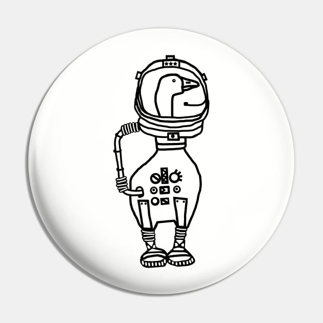 Sci Fi Astronaut Space Goose Outline Pin by ellenhenryart