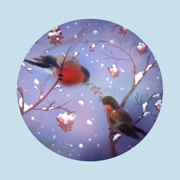 Romantic Bullfinches by Demonic cute cat