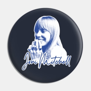 Joni Mitchell /\/ Retro 1970s Style Fan Art Design Pin