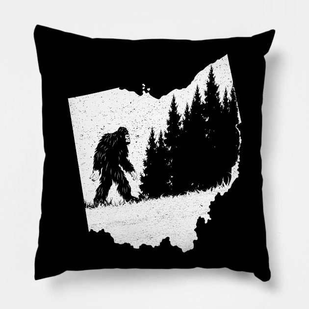 Ohio Bigfoot Pillow by Tesszero