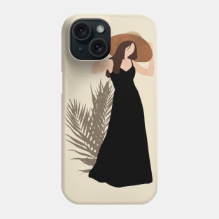 Woman in a black dress Phone Case