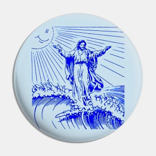 Surfing Jesus Pin