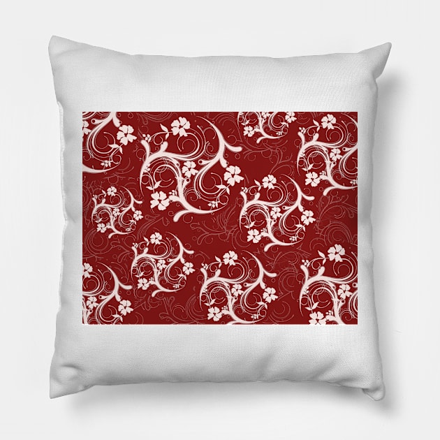 Burgundy Flourish Pillow by m2inspiration