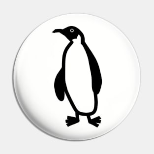 Cute Animals Black Line Penguin Doodle Pin