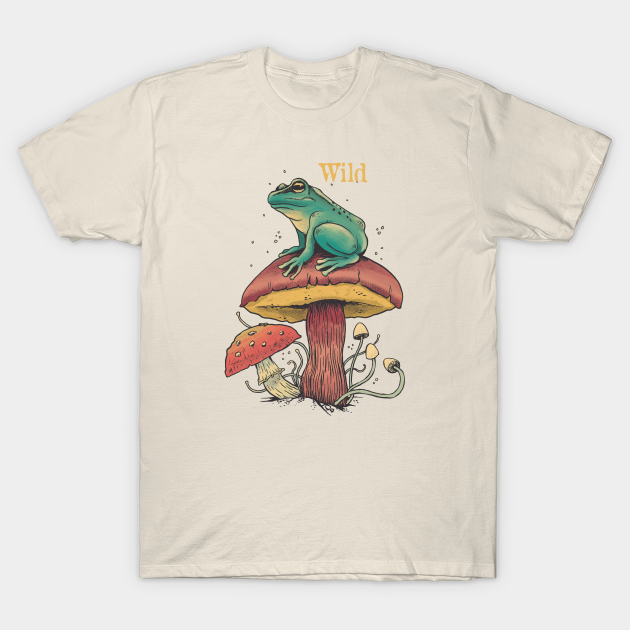 Cottagecore Aesthetic Frog Mushrooms Fungi Wild - Cottagecore - T-Shirt