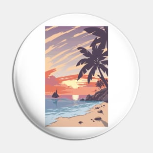 Sunset at the beach Pin