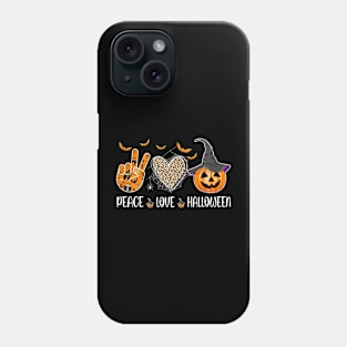 Peace Love Halloween Funny Halloween Costume Cool Pumpkin Shirt Phone Case