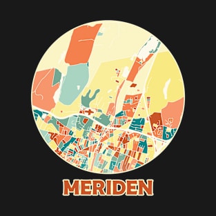 Meriden Connecticut map in mozaique colors T-Shirt