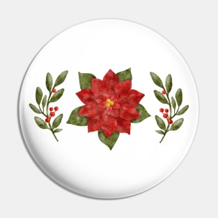 Elegant festive watercolor Christmas florals Pin