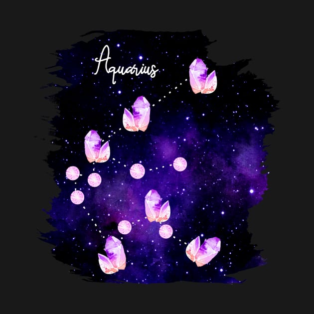 Star Signs and Birth Stones - Aquarius in Amethyst by AnnieBCreative