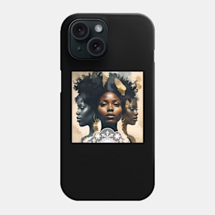 Black in white lace (nubian beauties) Phone Case