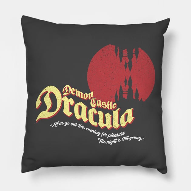 Visit Demon Castle Dracula Pillow by JCPDesigns