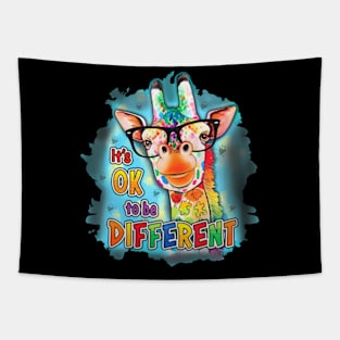 Autism Awareness  To Be Different Cute Giraffe Tapestry