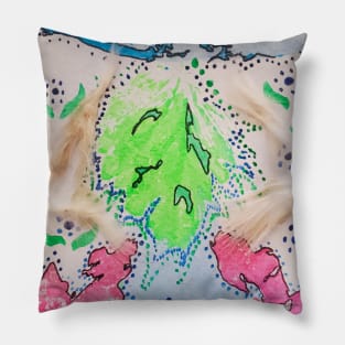 Stippling Leaf Prints Pillow