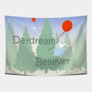 Daydream Believer Bunny on a Balloon Tapestry