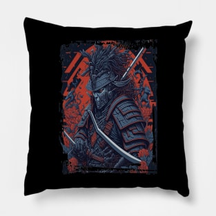 Samurai red japan Pillow