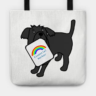 Dog with Essential Worker Rainbow Sign Tote