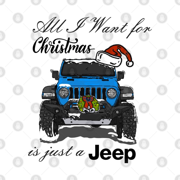 Christmas Jeep Light Blue by 4x4 Sketch