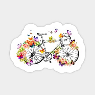 Butterfly flower racing bicycle T-Shirt Magnet