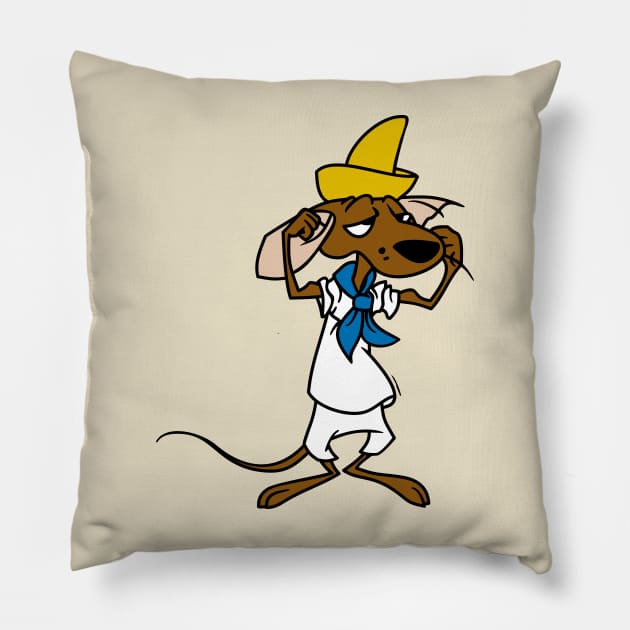 slow poke rodriguez Pillow by small alley co