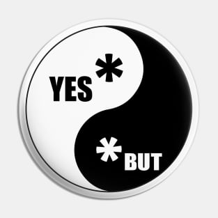 Yin and yang asterisk Pin