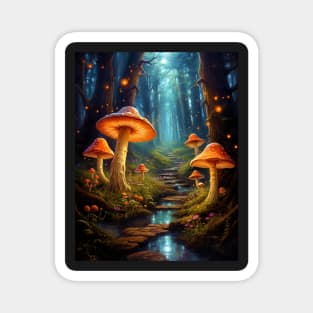 Magical Mushroom Enchanted Forest Magnet