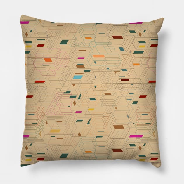 Abstract Seamless pattern illustration Square lined shape art Pillow by Lewzy Design