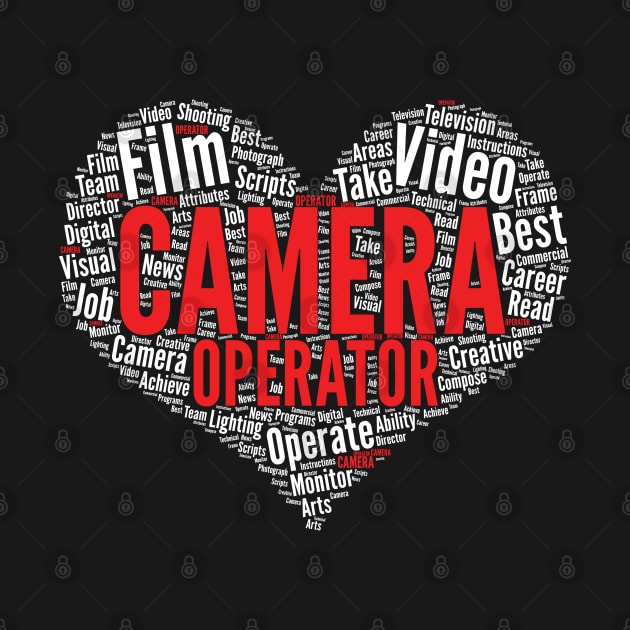 Camera Operator Heart Shape Word Cloud Design for Filmmaker graphic by theodoros20