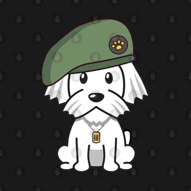 Green Beret white dog by Pet Station