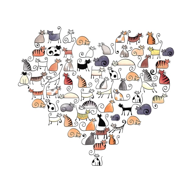 Heart Shaped Cats by ninishop