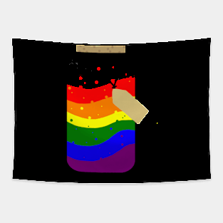 Rainbow pride jar Tapestry