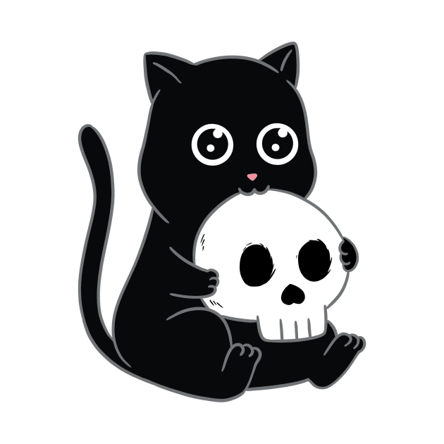 Cat cute and skull by coffeeman