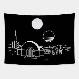 Galactic Sunset Apparel: Journey to the Desert Planet! Tapestry