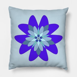 Blue Geometric Flower Pillow