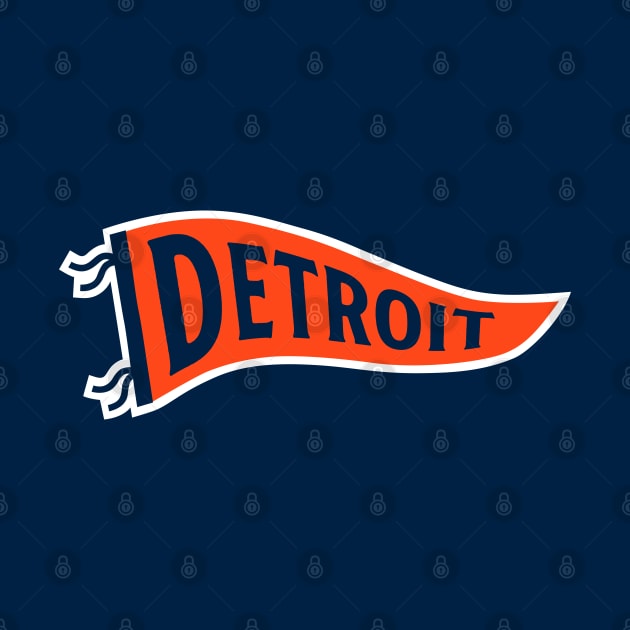 Detroit Pennant - Navy 1 by KFig21