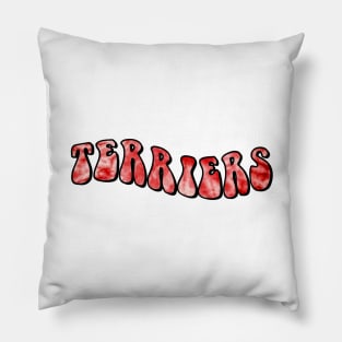 bostn tie dye terriers Pillow