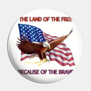 THE LAND OF THE FREE BECAUSE OF THE BRAVE Pin