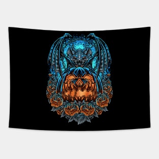 PUMPKIN BAT FLOWERS Tapestry