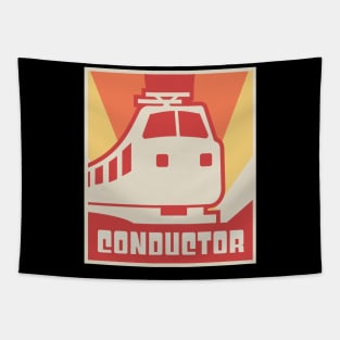 Retro Vintage Rail Crew Railroad Train Conductor Tapestry