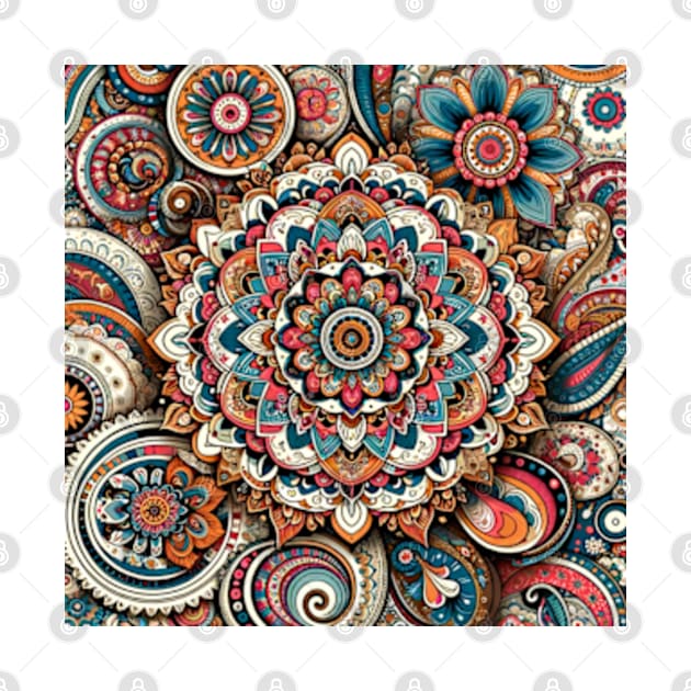 Vibrant Floral Blooming Mandala by GracePaigePlaza