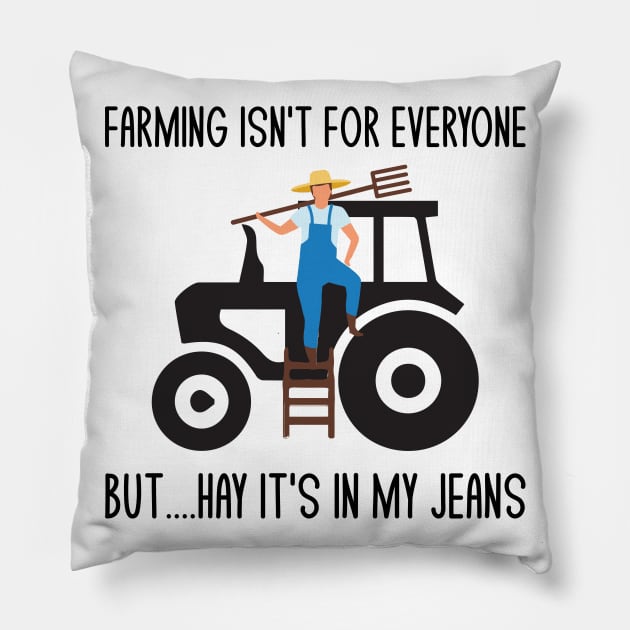 Funny Farmer Farming Tractor Pun Jokes Humor Pillow by mrsmitful01