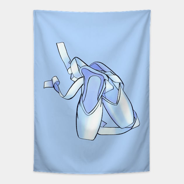 Blue pointe shoes Tapestry by Kuchinska design