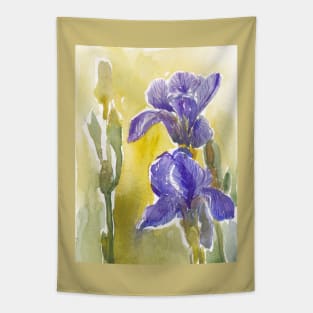 blue iris Tapestry