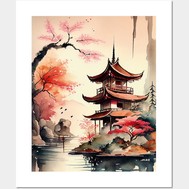 Japanese landscape in watercolor #1